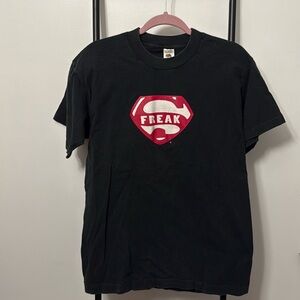 Vintage 90s Y2K Super Freak Fruit of The Loom Superman Graphic T-shirt Size L